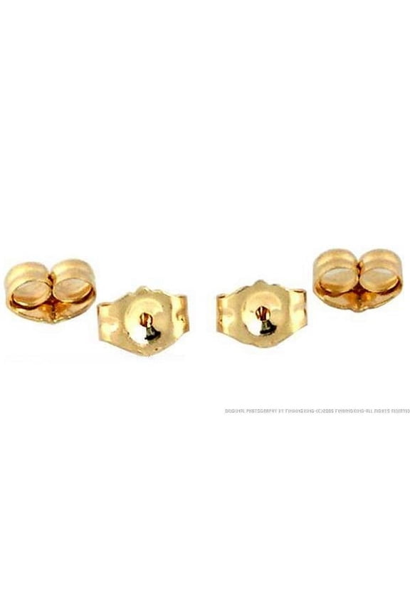 4 14K Solid Yellow Gold Light Weight Friction Earring Backs 5mm Free Shipping