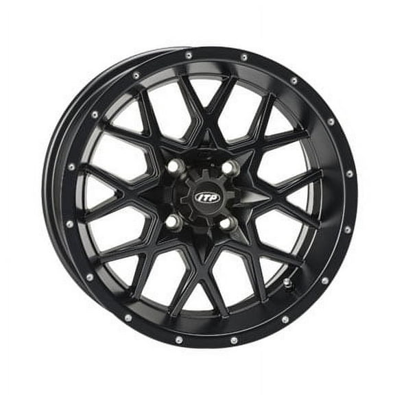4/156 ITP Hurricane Wheel 12x7 4.0 + 3.0 Matte Black for Yamaha RAPTOR 660 2001-2005