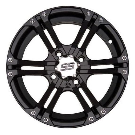 4/156 ITP SS212 Alloy Series Wheel 12x7 4.0 + 3.0 Matte Black for Polaris RANGER 700 CREW 2008-2009