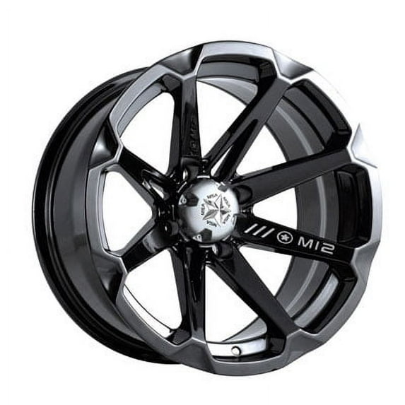 4/156 Motosport Alloys M12 Diesel Wheel 14x7 4.0 + 3.0 Black for Polaris SPORTSMAN 850 XP H.O. 2012