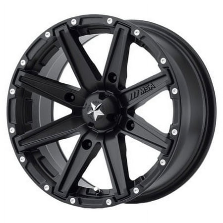 4/156 Motosport Alloys M33 Clutch Wheel 12x7 4.0 + 3.0 Satin Black for Polaris RANGER 700 XP 4x4 2005-2007