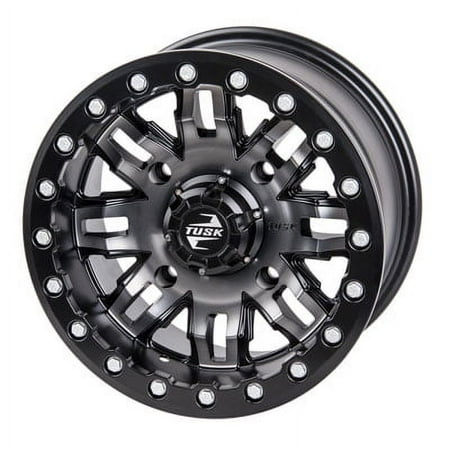 4/156 Teton Beadlock Wheel 15x10 5.0 + 5.0 Gun Metal/Black for Polaris RANGER RZR XP TURBO LE 2019