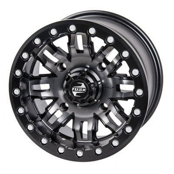 4/156 Teton Beadlock Wheel 15x7 5.0 + 2.0 Gun Metal/Black for Polaris RANGER RZR XP 1000 DESERT Edit. 2015