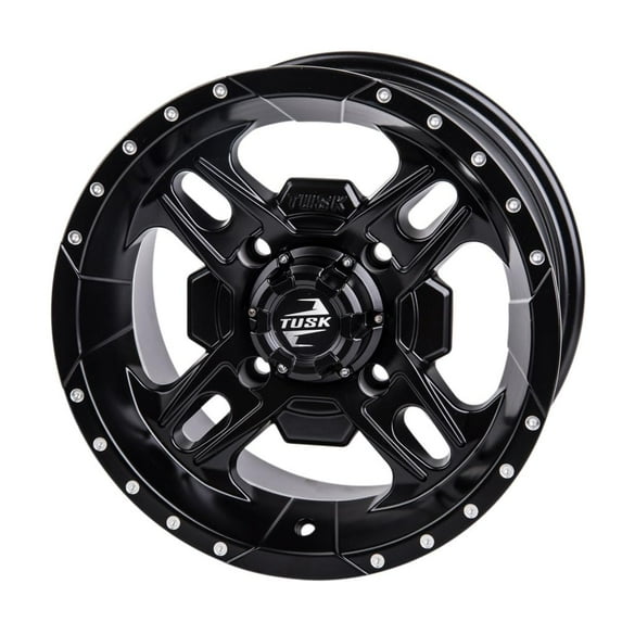4/156 Tusk Beartooth Wheel 14x7 4.0 + 3.0 Matte Black for Polaris Ranger 800 Crew 2010-2014