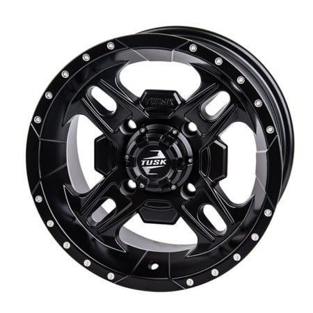 4/156 Tusk Beartooth Wheel 14x7 5.0 + 2.0 Matte Black For Yamaha Wolverine RMAX4 1000 XT-R 2021-2025