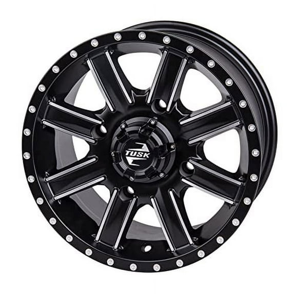 4/156 Tusk Cascade Wheel 14x7 4.0 + 3.0 Machined/Black for Polaris Ranger Xp 1000 Northstar Edition Trail Boss Ride Command 2023