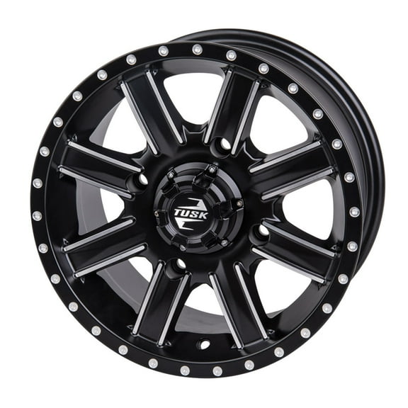 4/156 Tusk Cascade Wheel 14x7 5.0 + 2.0 Machined/Black for Polaris Ranger 1000 Premium 2022-2025