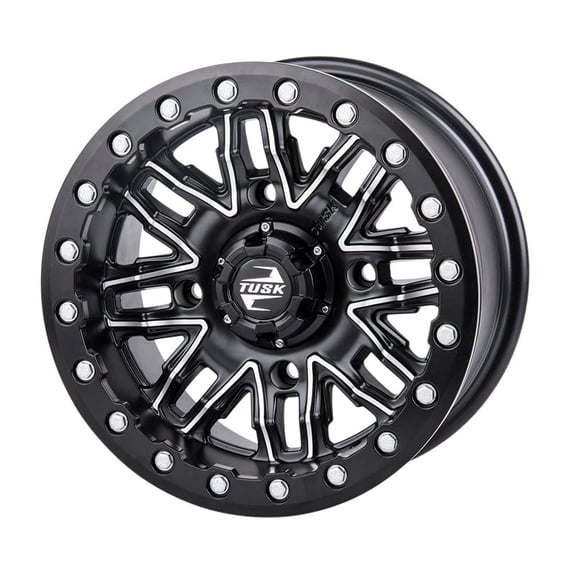 4/156 Tusk Nebo Beadlock Wheel 14x7 4.0 + 3.0 Machined/Black for Polaris Sportsman Ace 570 2015-2019