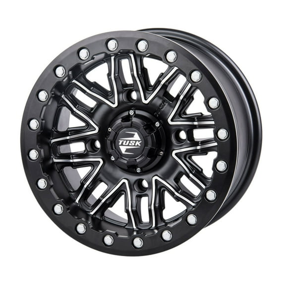 4/156 Tusk Nebo Beadlock Wheel 14x7 4.0 + 3.0 Machined/Black for Polaris Ranger Crew Xp 1000 Northstar Edition Ultimate 2022-2025