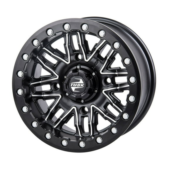 4/156 Tusk Nebo Beadlock Wheel 14X7 5.0 + 2.0 Machined/Black for Polaris Ranger Crew Xp 1000 Northstar Texas Edition 2025