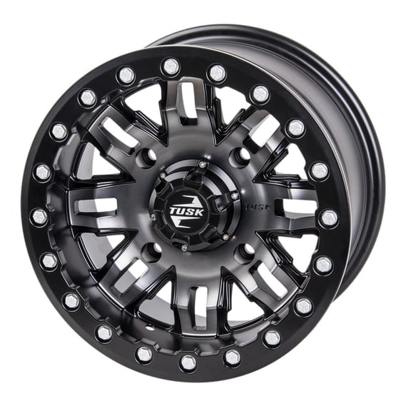 Tusk 4/156 Teton Beadlock Wheel 14x10 5.0 + 5.0 Gun Metal/Black for Polaris Rzr Xp 1000 Ultimate 2023-2025