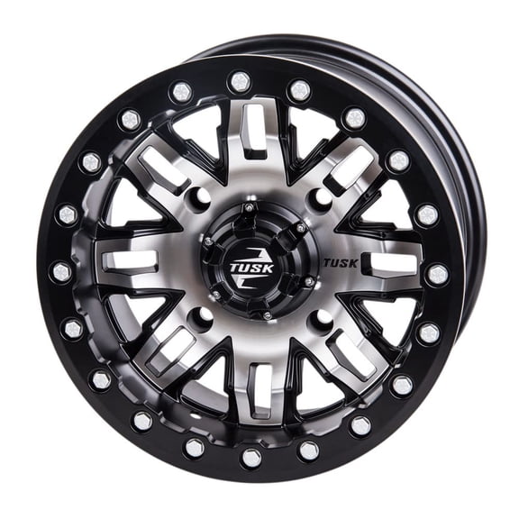 4/156 Tusk Teton Beadlock Wheel 14x7 4.0 + 3.0 Machined/Black For POLARIS RZR 4 800 2010-2014