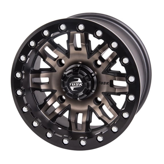 4/156 Tusk Teton Beadlock Wheel 14x7 4.0 + 3.0 Smoke/Black For POLARIS RZR S 900 2015-2020