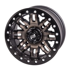 4/156 Tusk Teton Beadlock Wheel 14x7 4.0 + 3.0 Smoke/Black for Polaris RANGER RZR S 900 2015-2018