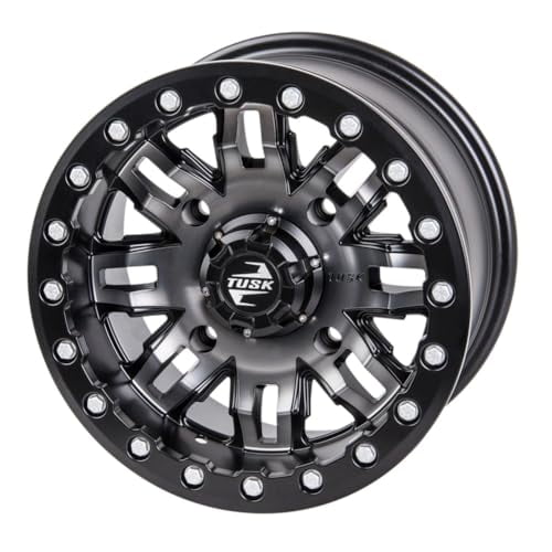 4/156 Tusk Teton Beadlock Wheel 15X10 5.0 + 5.0 Gun Metal/Black for Polaris Rzr Xp 1000 Ultimate 2023-2025