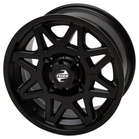 4/156 Tusk Tintic Wheel 15x7 5.0 + 2.0 Matte Black for Polaris Ranger 900 Crew 2014-2019