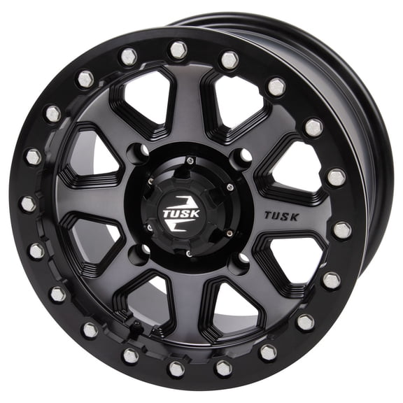 4/156 Tusk Uinta Beadlock Wheel 14x7 4.0 + 3.0 Gunmetal/Black for Polaris Ranger Crew Xp 1000 Texas Edition 2023-2026