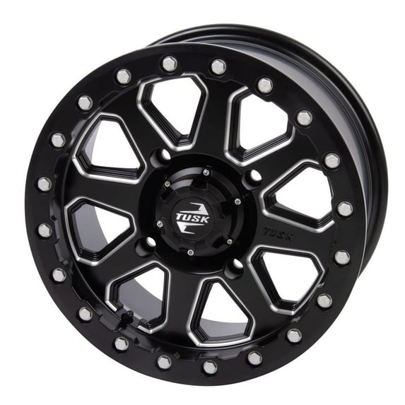 4/156 Tusk Uinta Beadlock Wheel 14x7 4.0 + 3.0 Milled/Black for Polaris Magnum 325 2X4 2000-2002