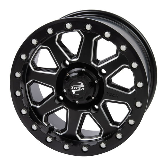 4/156 Tusk Uinta Beadlock Wheel 14x7 5.0 + 2.0 Milled/Black For Polaris ...