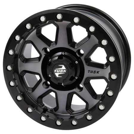 4/156 Tusk Uinta Beadlock Wheel 15x7 4.0 + 3.0 Gunmetal/Black for Polaris GENERAL XP 4 1000 Ultimate 2023-2026