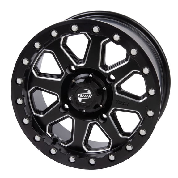 4/156 - Tusk Uinta Beadlock Wheel 15x7 5.0 + 2.0 Milled/Black For POLARIS RZR XP 4 1000 2014-2021