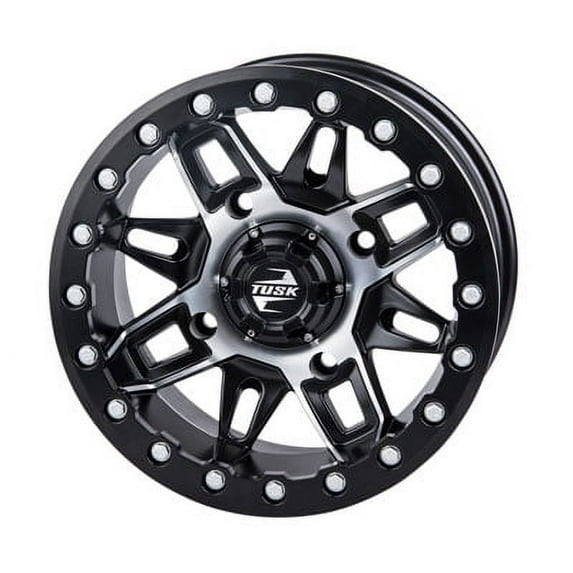 4/156 Tusk Wasatch Beadlock Wheel 14x7 4.0 + 3.0 Machined/Black for Polaris RANGER 900 XP 2013-2018