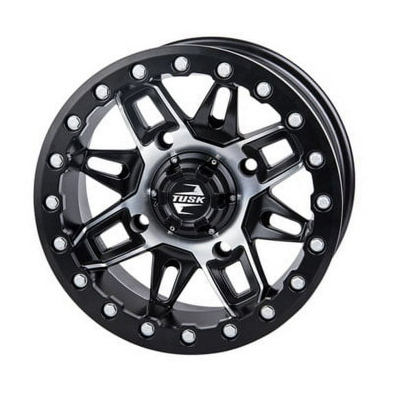 4/156 Tusk Wasatch Beadlock Wheel 14x7 5.0 + 2.0 Machined/Black for Polaris RANGER ETX 4x4 2015-2016