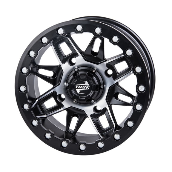4/156 Tusk Wasatch Beadlock Wheel 15x7 5.0 + 2.0 Machined/Black For Polaris RANGER 800 HD 2010-2012,2014