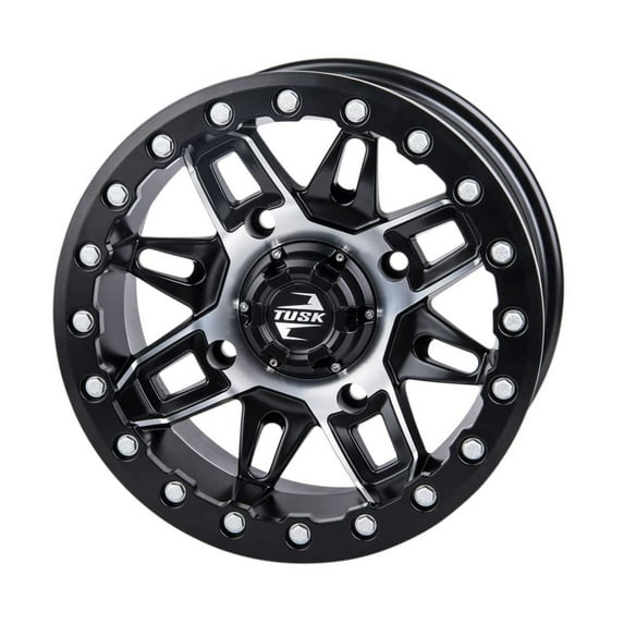 4/156 Tusk Wasatch Beadlock Wheel 15x7 5.0 + 2.0 Machined/Black for Polaris Sportsman 850 Sp 2015-2020
