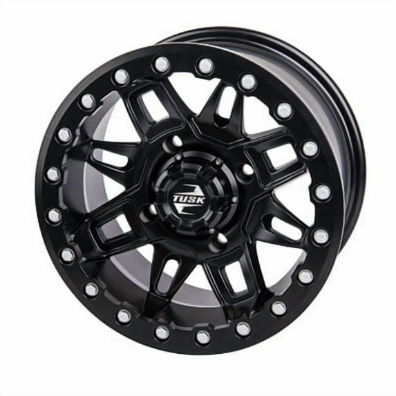 4/156 Tusk Wasatch Beadlock Wheel 15x7 5.0 + 2.0 Matte Black for Polaris Sportsman 570 2014-2022