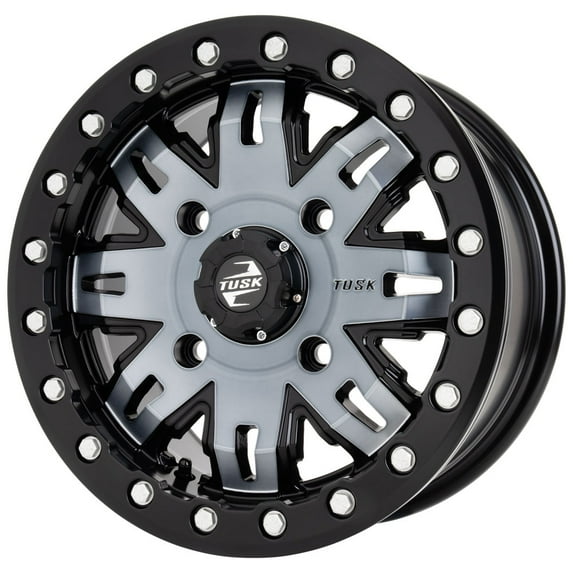 4/156_Xp1000 Tusk Teton Beadlock Wheel 14x7 6.0 + 1.0 Gun Metal/Black for Polaris Rzr Pro Xp Premium 2020-2025