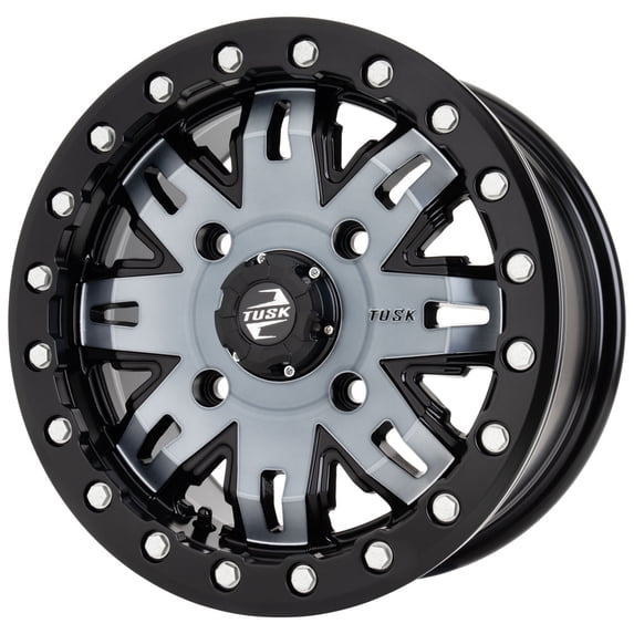 4/156_Xp1000 Tusk Teton Beadlock Wheel 14x7 6.0 + 1.0 Gun Metal/Black for Polaris Rzr Xp 4 1000 Premium 2022-2025