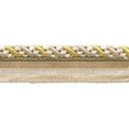 thumbnail image 1 of 4/16" (0.5cm) Medium Decorative Twisted Rope Cord with Lip | Cord Trim # 0416I2,, Ivory Beige Gold #2523 (Yellow Gold, White Ivory, Light Beige) 10 Yards (30 ft/9.5m), 1 of 1