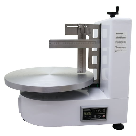 4-16 Inch Cake Cream Spreading Coating Smearing Machine White with 304 Stainless Steel Spatula 110V