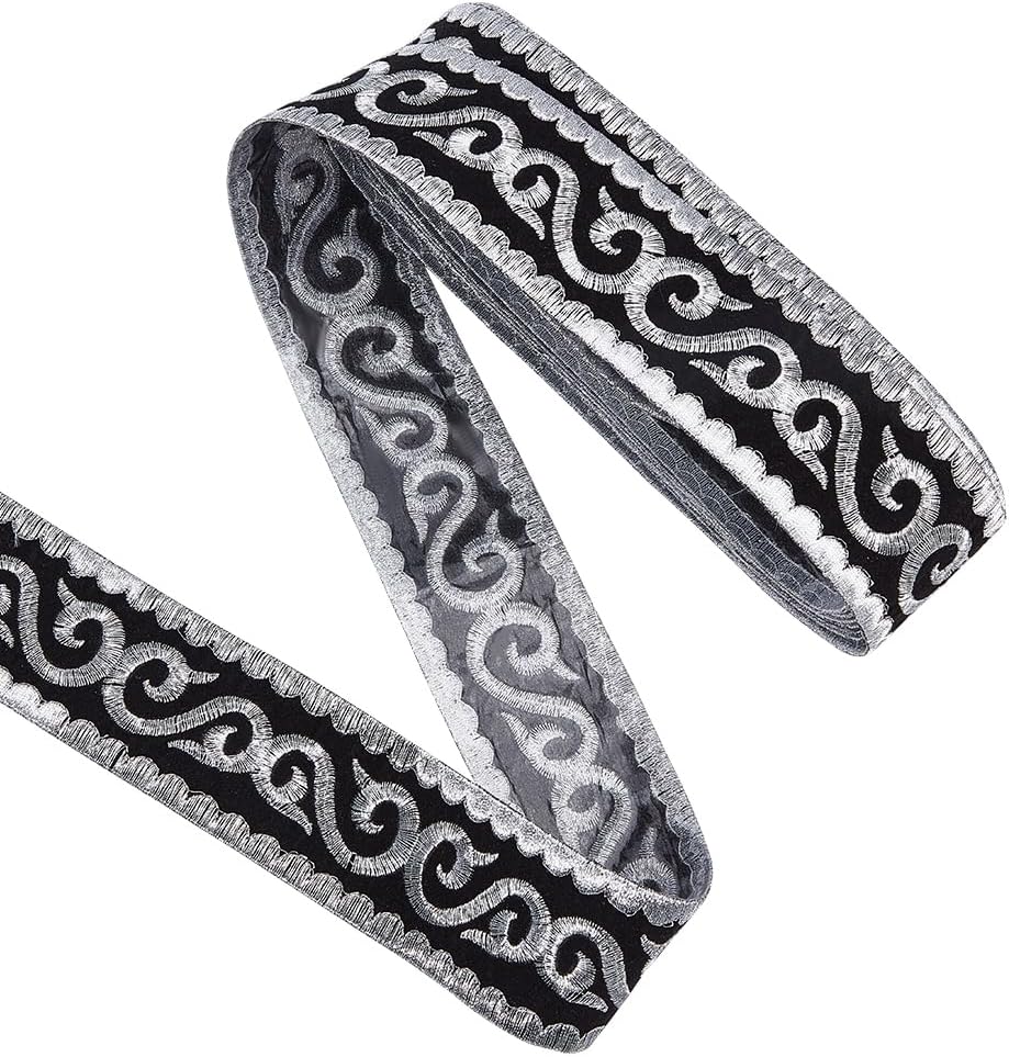 Sewing Edge Ribbon 4.16 Yards Jacquard Ribbon 1-7/8 Inch Embroidery Flower Ribbon Trim ...