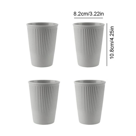 4/16Pcs Grey Straw Cutlery Set Dishes Bowls Disk Water Cup Tableware Plastic Unbreakable Polypropylene Kitchen Dinnerware