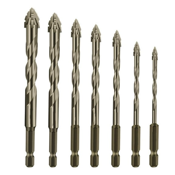 4-16mm Four-Flute Sawtooth Eccentric Drill Bit Set, Titanium Coated High Speed Steel Multifunction Wood Metal Plastic Drilling Tool