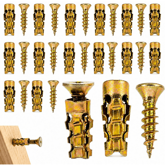 4×16mm Short Expansion Screw Set for Cabinet Hinge Repair and Stripped Thread Restoration, Secure Cabinet Door Fastening, Suitable for Tile Stone Wood and More (10pcs)
