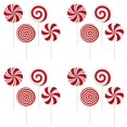 thumbnail image 1 of 4-16pcs Large Red White Peppermint Lollipop Christmas Picks for Tree 7.87 Inch Candy Ornaments Xmas Tree Topper Home Office Holiday Party Vase Decor, 1 of 7
