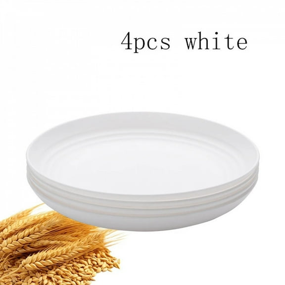 4/16pcs Plastic plates (9 inches in diameter) are reusable and suitable for home kitchens for snacks, snacks, desserts