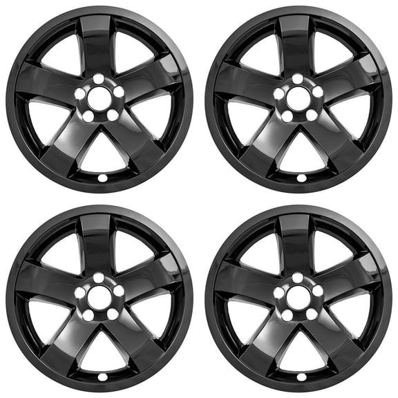4 18" Black Wheel Skins Hub Caps Full Covers for 2009-2014 Dodge Challenger