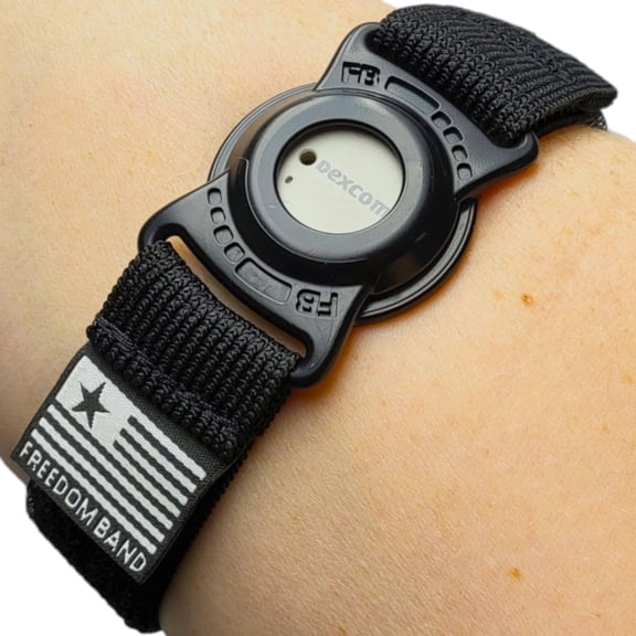 4-18" Inch Armband 360° Adjustable for Dexcom G7 : Transmitter Protection Sensor Cover Arm & Leg Band -No More Adhesive Patches (4-18" Active Band Black Matte)