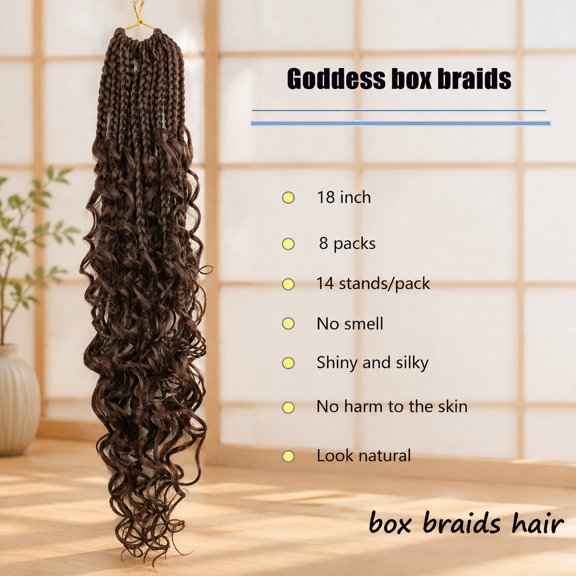 #4 18 Inch (Pack of 8) Boho Goddess Box Crochet Hair Extensions