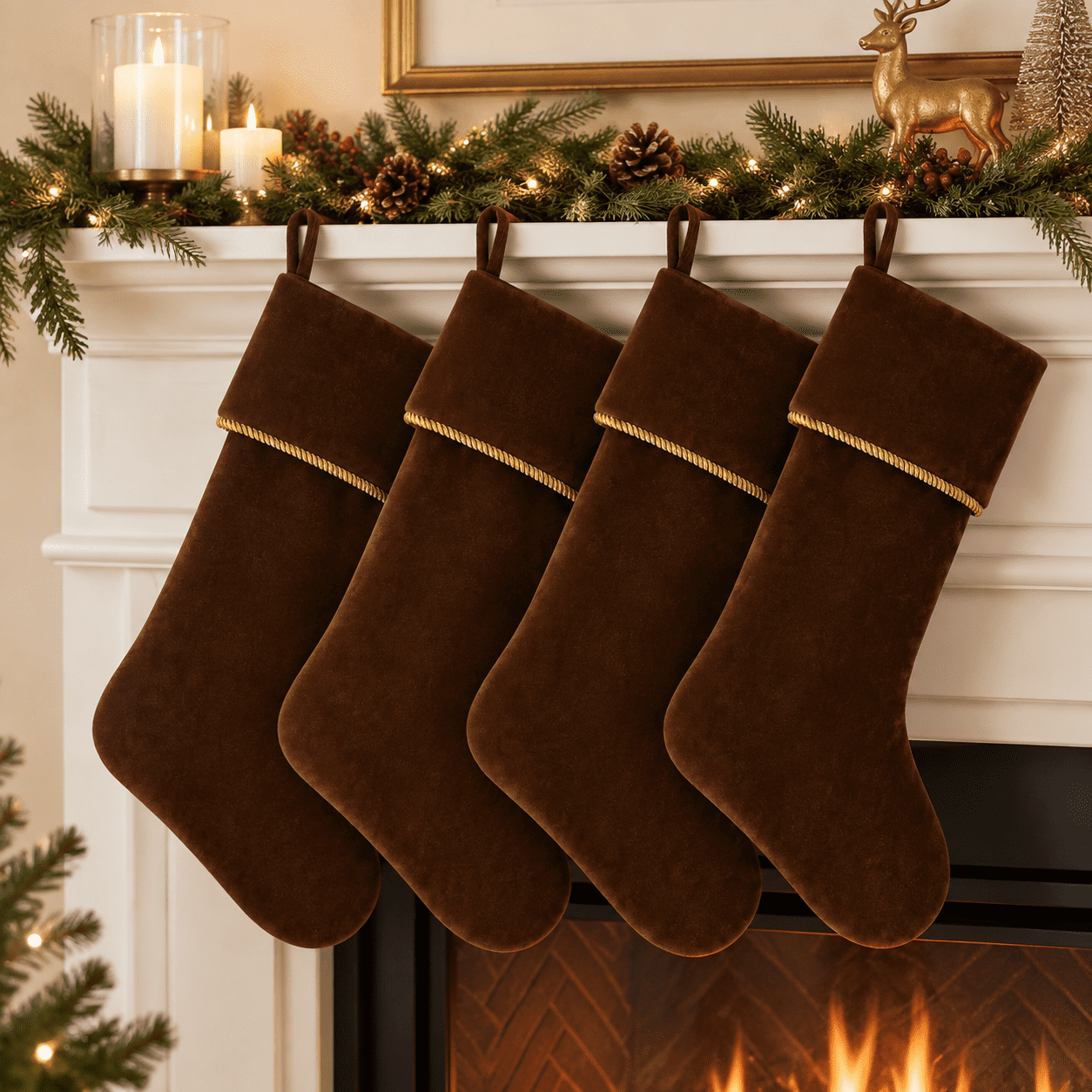 4 18 Inmas Stockings Hanging Stocking Dark Brown - Walmart.com