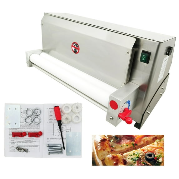 4"-19" Pizza Dough Press Cake Forming Machine Single-Roll Full-Automatic Electric 110V 450W