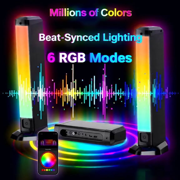 4.1CH Home Theater with Subwoofer, 5.0CH RGB Gaming Soundbar with Detachable Speakers, USB/Optical/AUX