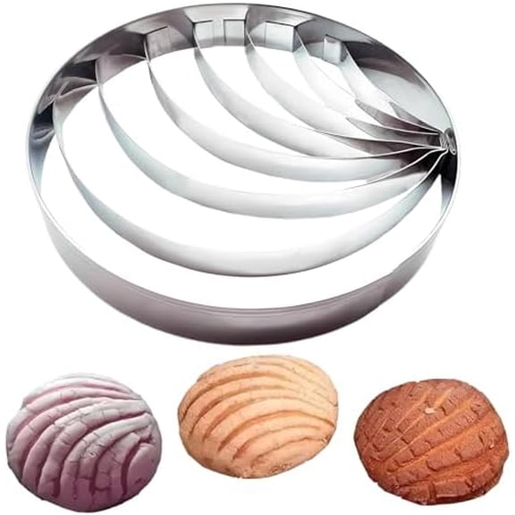 4 .1Inch Stainless Steel Concha Cutter Mexican Bread Mold Cookie Cutter Stamps Concha Stamp Mold for Baking Biscuits$$Home Decor, Kitchen, & Other
