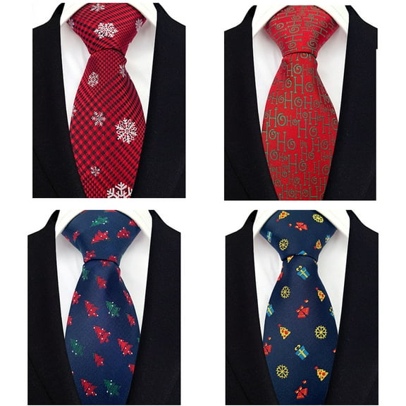 4/1PCS Christmas Ties for Men Holiday Printed Necktie Gift