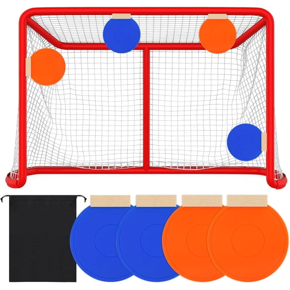 4+1Pcs Magnetic Hockey Targets-Withstand Powerful Shooting Silicone Goal Target Discs with Bag Ideal Training Equipment for Hockey, Lacrosse Nets & Soccer Baseball Practice Accuracy