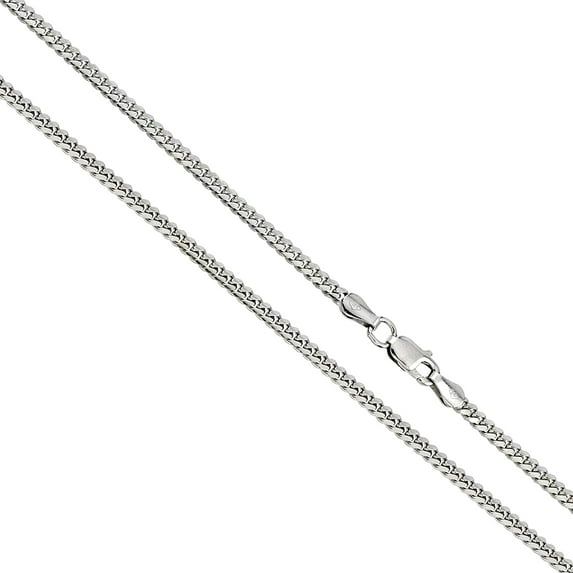 4.1mm Miami Cuban Chain Link Sterling Silver 20 inches Unisex Rhodium Plated Curb Chain Necklace #314RHs20